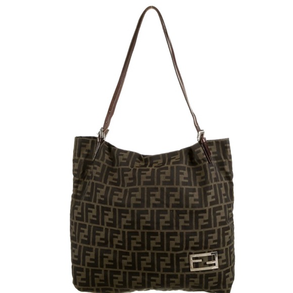 Fendi Zucca tote  - excellent condition. Leather handles and trim. Worn twice - Picture 2 of 2